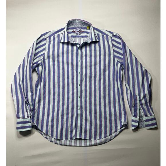 Robert Graham Men's Long Sleeve Classic Fit Striped Button Up Shirt - Size XL - Picture 1 of 4